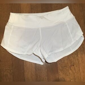 Lululemon White Speed Up Shorts